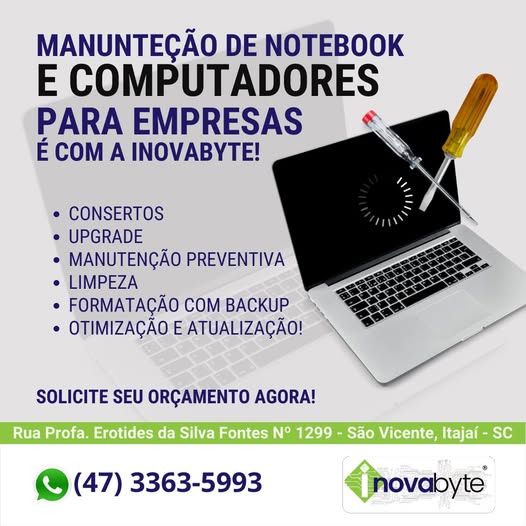 Limpeza de Notebook em Itajaí